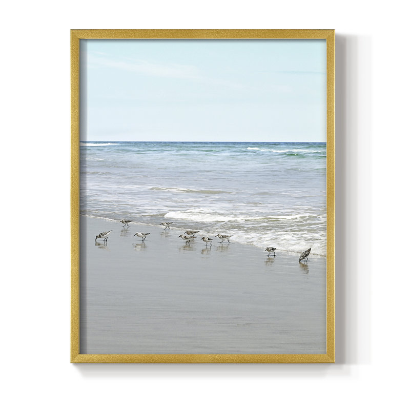 Reproduction encadrée Sea Sea, H 11 po x l 9 po, Doré