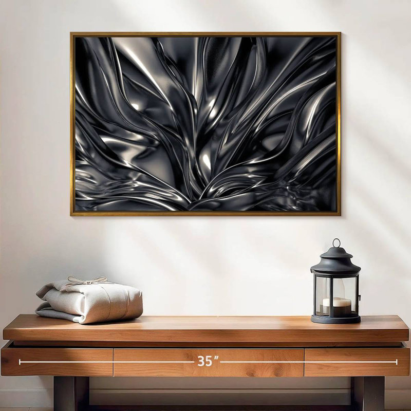 Lindel noir et argent, Cadre flottant doré, 25 po x 17 po