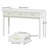 Cream White Vanity Desk with 3 Drawers