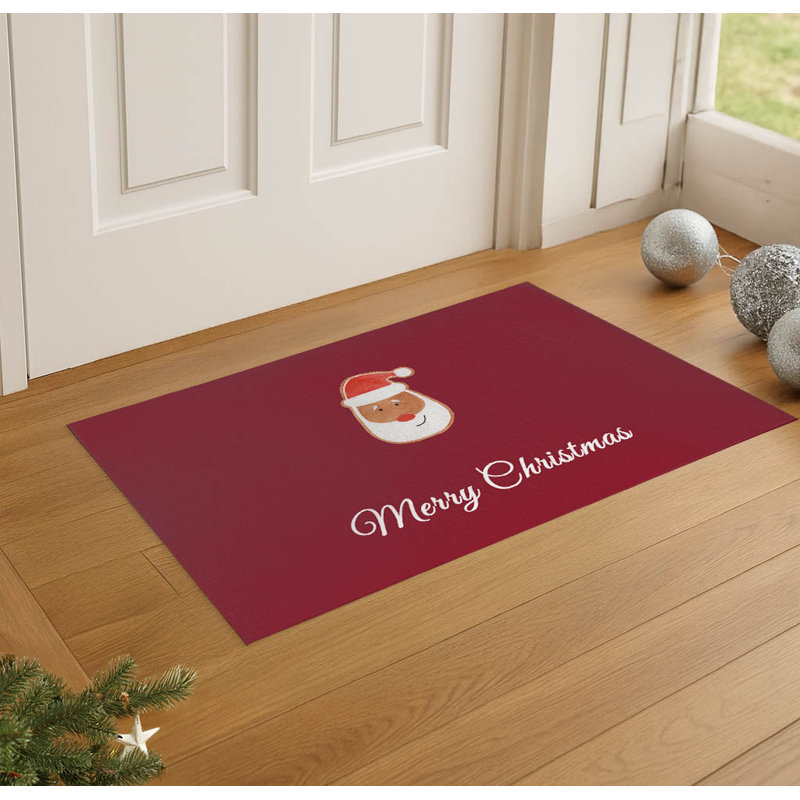 Paillasson Merry Christmas, Rouge canneberge, L 24 po x L 36 po
