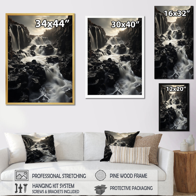 «Waterfall Enchanted Erosion» sur toile, H 40 po x l 30 po x P 1,5 po, Toile tendue