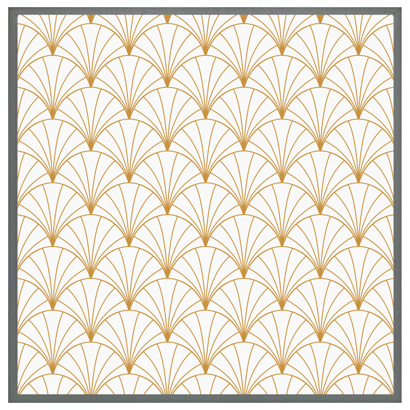 Elsmore Gold Shells - Single Picture Frame Print, Black Framed, 31cm H x 31cm W x 4cm D