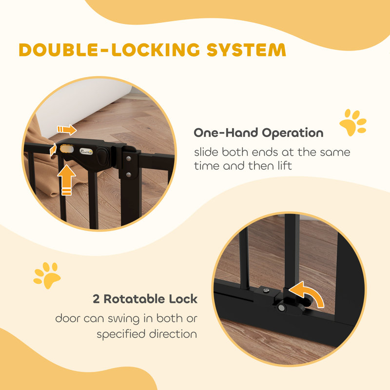 Plumerville Pressure Mounted Pet Gate With Door