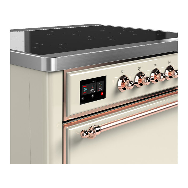 Majestic III Series 36 Inch Induction Range with 6 Induction Elements in Matte Graphite (Chrome Trim), Copper, Antique White