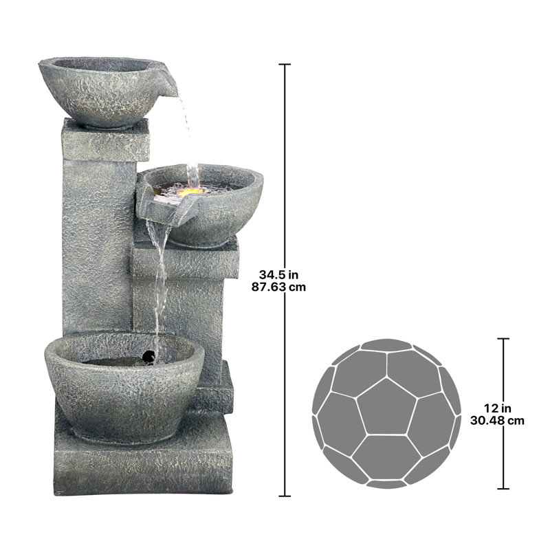 Villa Castle Cascading 3 Bowl Fountain