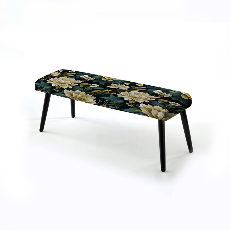 Banc vert rembourré damassé harmonie zen