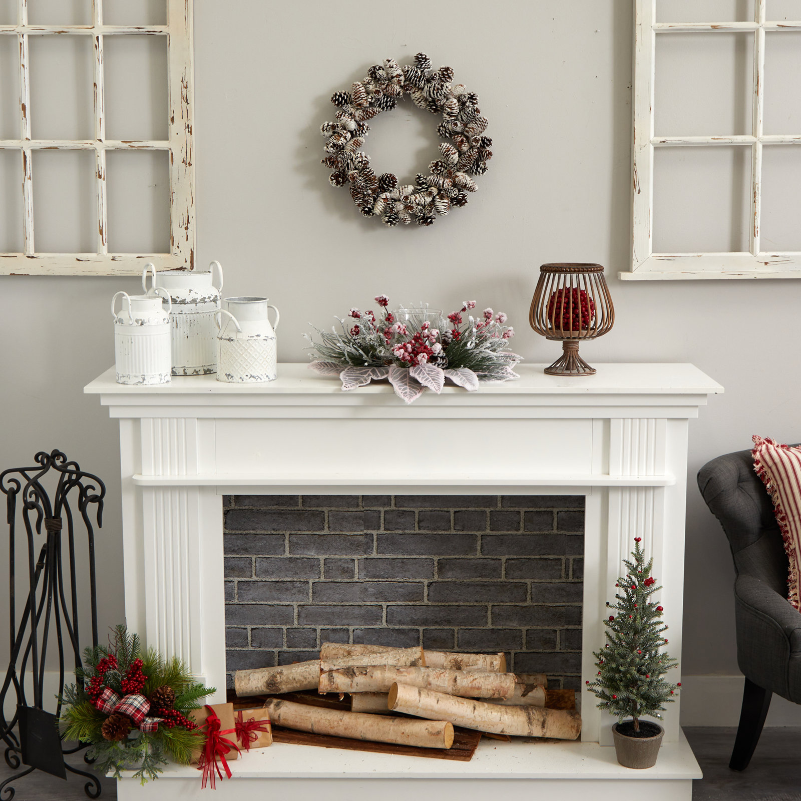 Artificial Snowy Magnolia Candelabrum