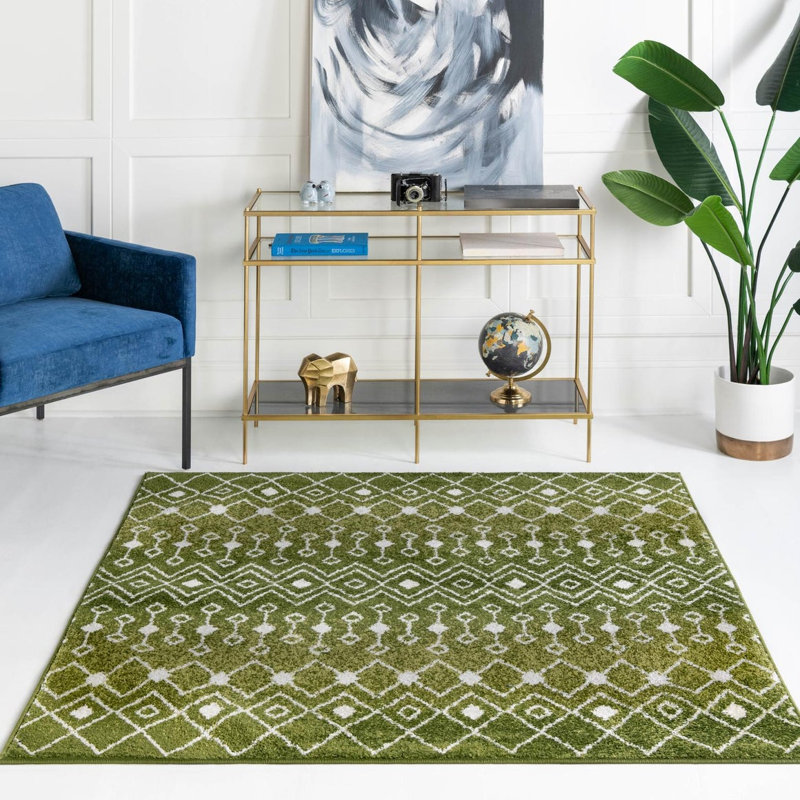 Tapis d'intérieur Somerville, Green/Cream, Rectangle 9 pi x 12 pi