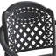 4 chaises de patio en aluminium coulé noir avec des meubles et des coussins - empilables et noirs