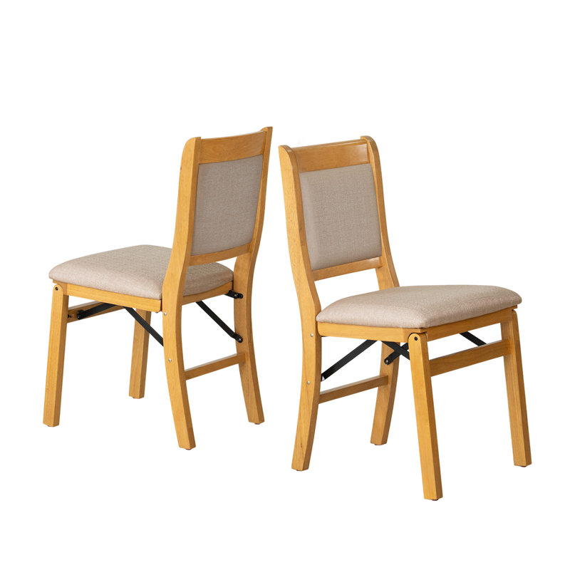 WCC-OAK-03– Waco Dining Chairs with PU Leather Seat, 3-X Back Design, Set of 2, Oak Wood Finish, Yellow