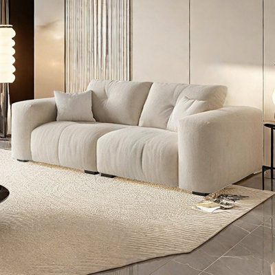 Canapé à rangée droite de style crème italien minimaliste italien
