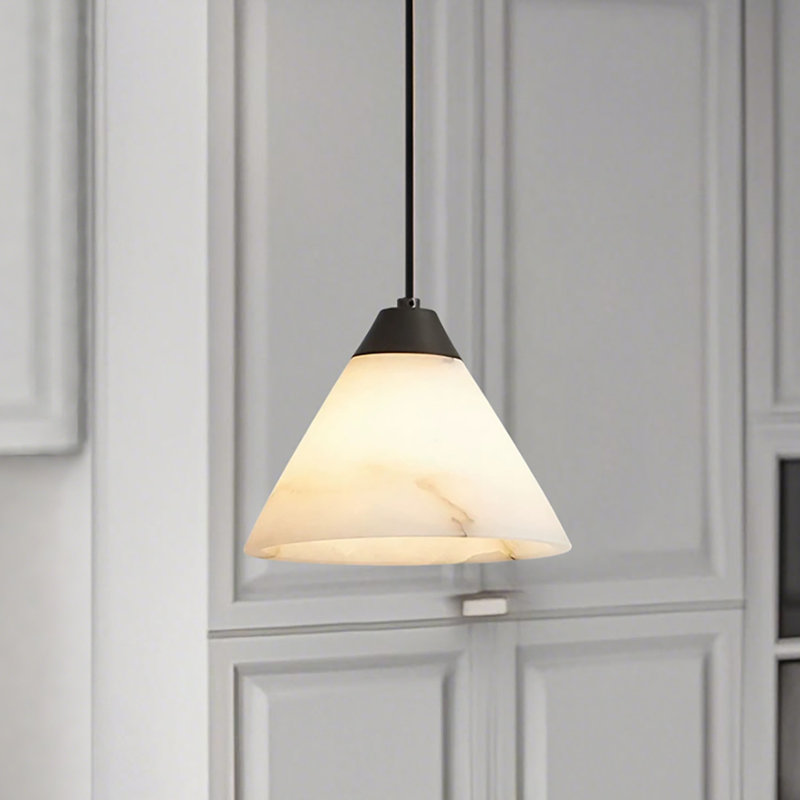 Natural Alabaster Pendant Light Brass