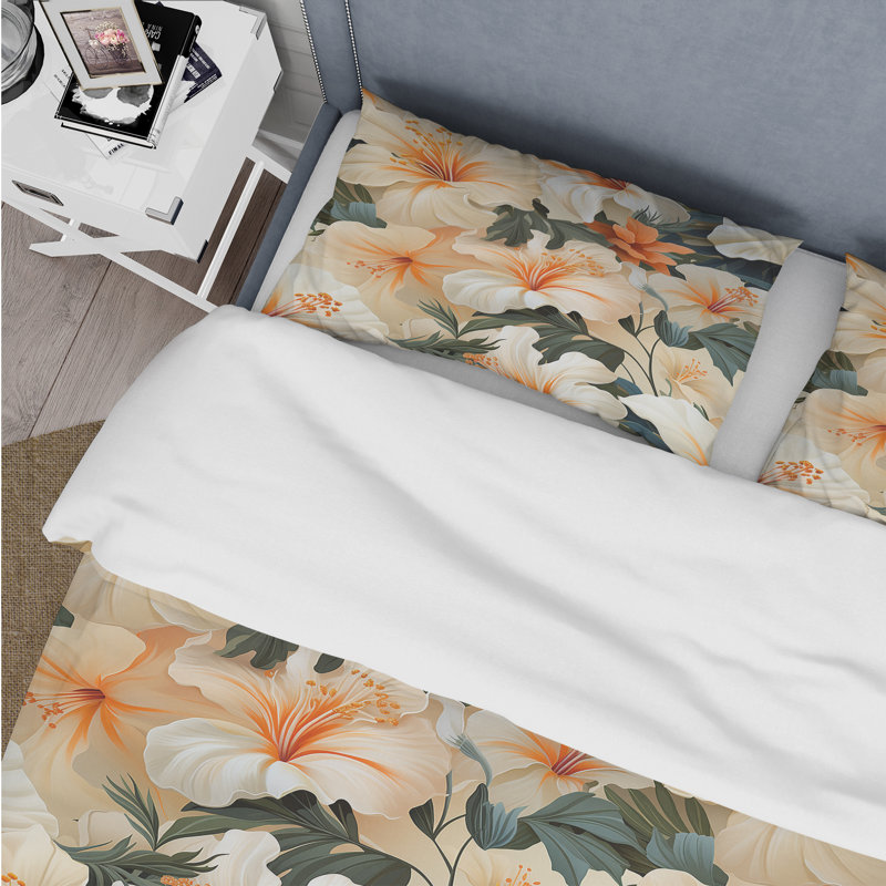 Ensemble de housse de couette Papaya Dreams, Housse de couette pour très grand lit et 2 très