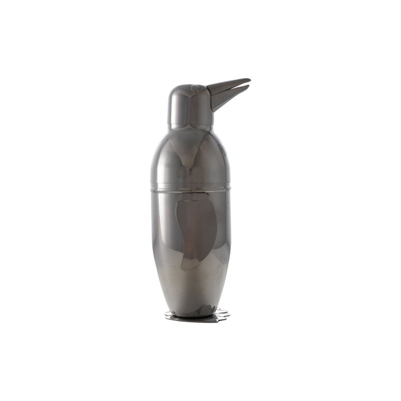 Shaker à cocktail en acier inoxydable en forme de pingouin