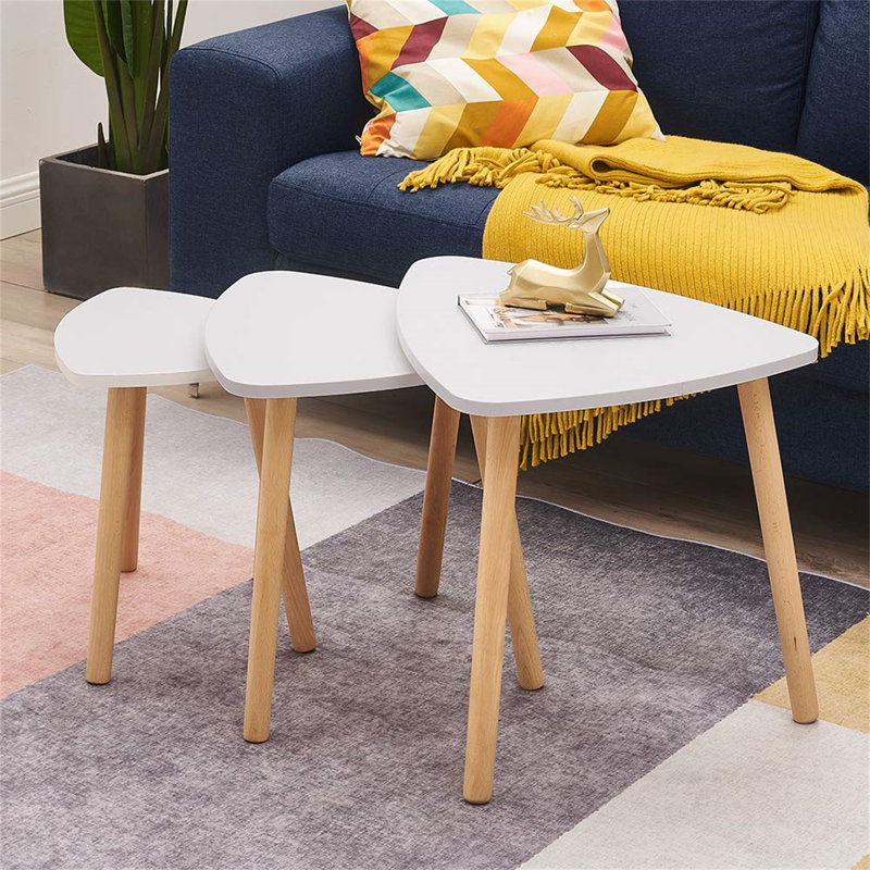 Poirier Nesting Tables, White