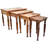 Mid 20th Century Hand-carved Floral-patterned & Inlaid Nesting Tables- Set Of 4