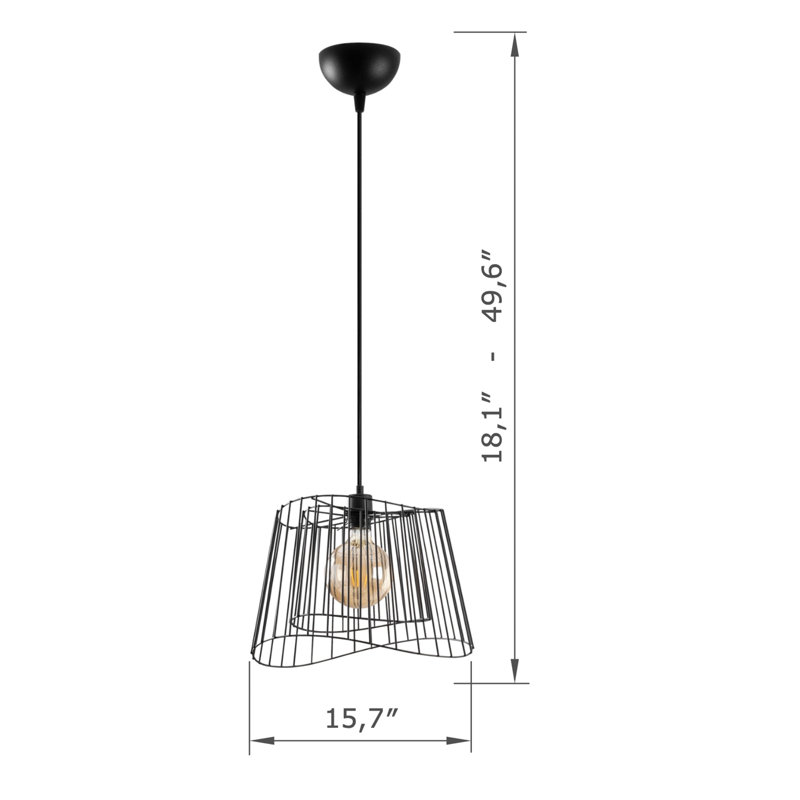 Adjustable Height Metal Body Single Pendant