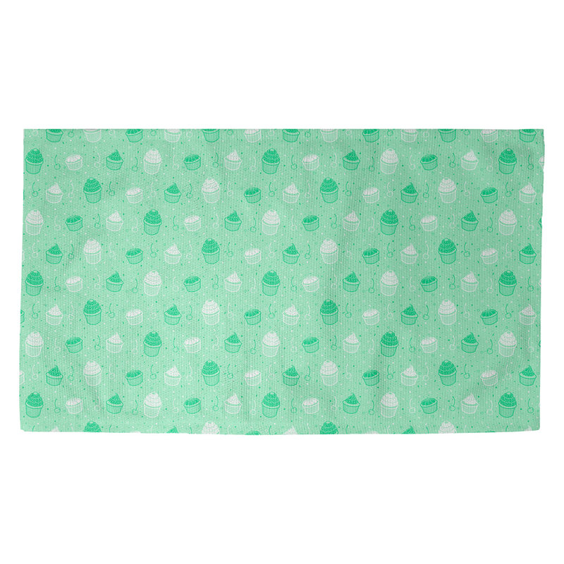 Tapis vert/blanc petits gâteaux Avicia, Rectangulaire 3 pi 2 po x 5 pi 3 po