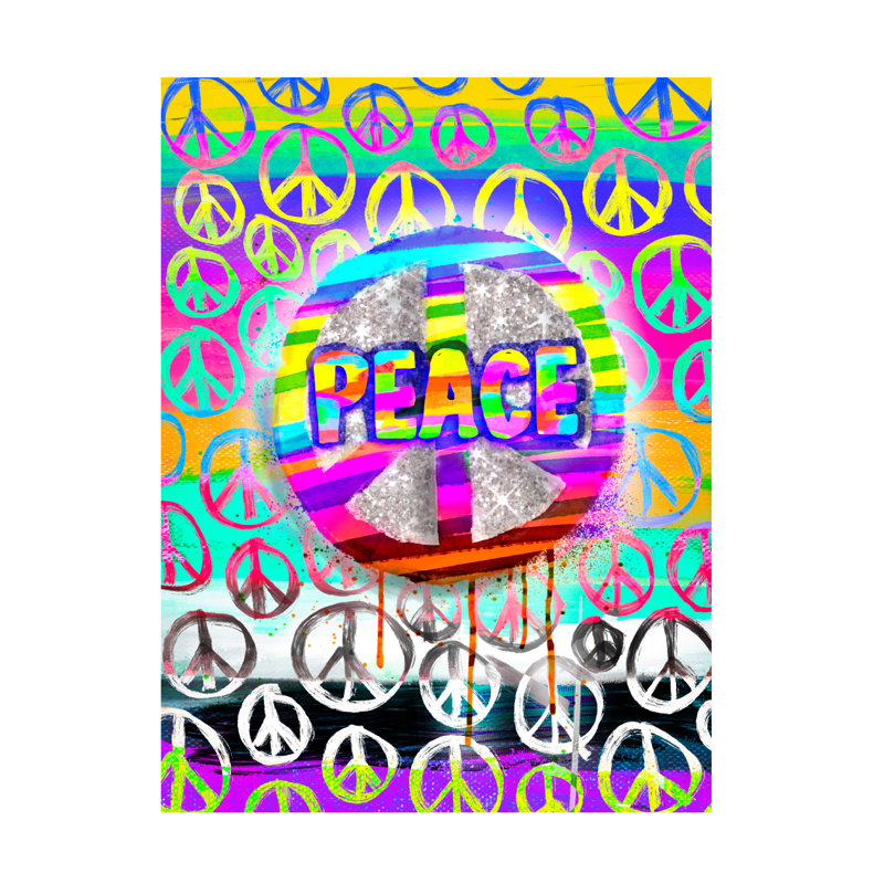 Art sur toile Jess Stempel Peace 1, H 14 po x l 19 po