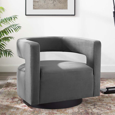 Modway Spin Cutaway Performance Velvet Swivel Armchair
