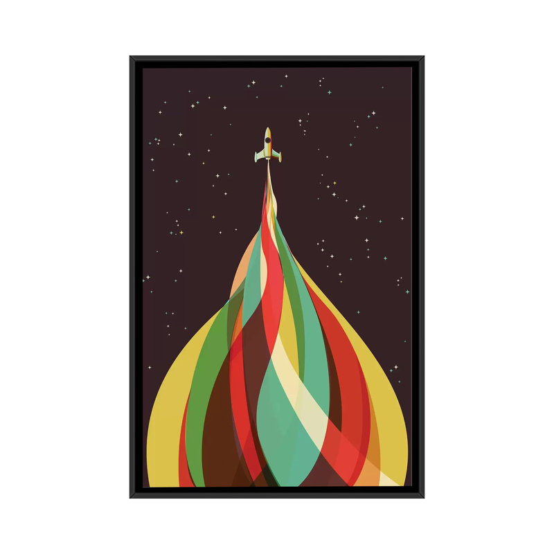 « kaléidoscope », impression sur toile, H 48 po x l 32 po x P 1,5 po, Toile avec cadre noir, Pas de tapis