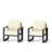 Set Of 2 26.6" All-Weather Aluminum Patio Armchairs With Thick Cushions-826642405