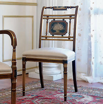 Chaise d'appoint à dossier échelle en bois massif brun