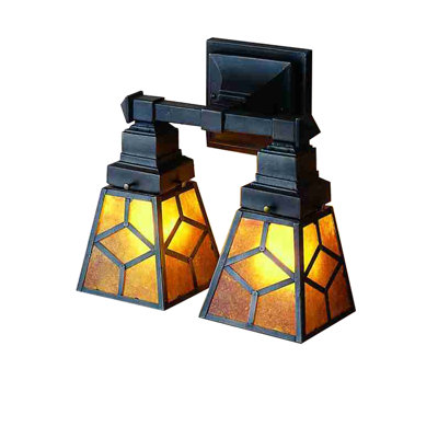 Applique à bras en bronze acajou 2 lumières Diamond Mission