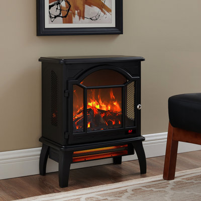 18" Electric Fireplace Stove With Infrared Quartz - 3D Flame, 1500W, 5000 /H, Portable, Safe, Three View 18-Inch 1500W Heat, Remote Control, User-