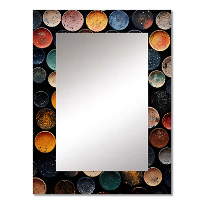 Ceramic pottery wonders - Boho Pottery Mirror, Traditional Decorative Wall Mirror, Printed Metal Art