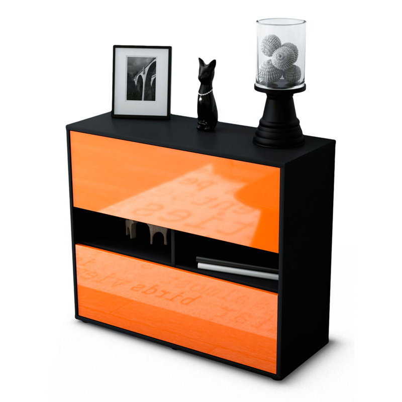 Regent Sideboard, Anthracite/High-gloss orange