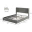 Grey Platform Bed Frame Queen, Upholstered With Storage And Noiseless Feature, Easy Setup Queen Headboard Drawers, Silent, To Assemble,