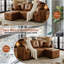 Canapé-lit, canapé modulaire avec lit escamotable, méridienne réversible, canapé modulaire avec rangement, tissu respirant brun clair, solution pour petit espace, canapé-lit convertible, canapé en L-1413297873-1413297900