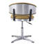 Tabouret en cuir souple rembourré de couleur curcuma, avec cadre et pivot pivotant confortable en métal