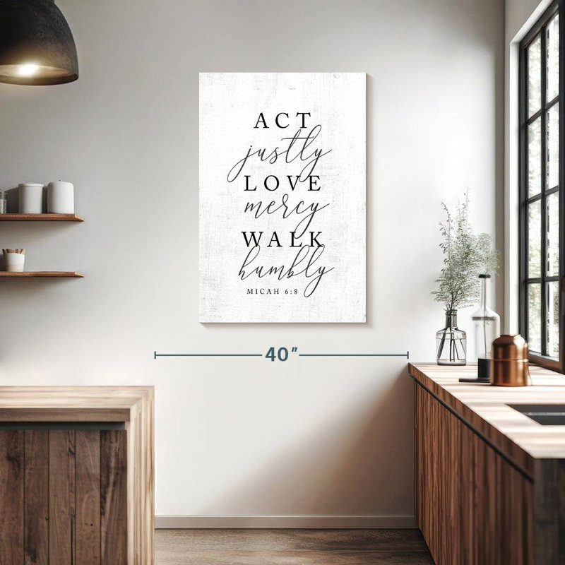 Act Justly, 39" H x 26" W