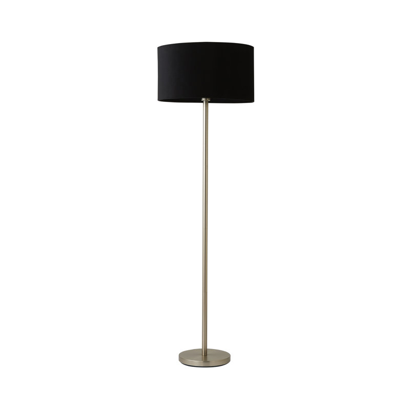 Pearletta Traditional Floor Lamp Set, Yes, Chrome, Black