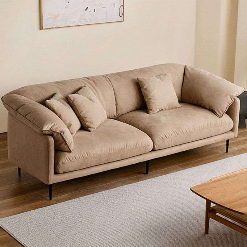 Causeuse-coussin modulaire en polyester kaki, 34,65 po H x 86,61 po L x 37,4 po P, Kaki