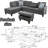 3-piece Linen Sectional Sofa-2007906075-2007906084