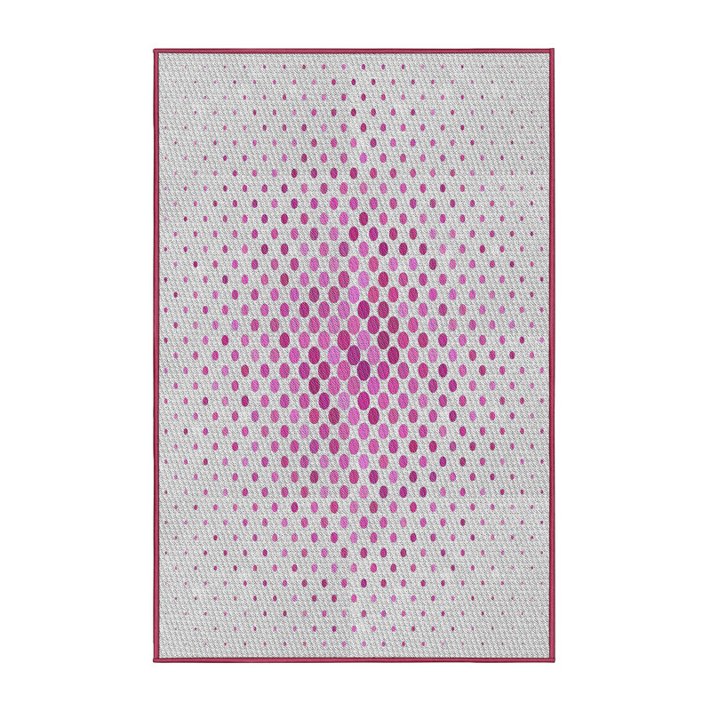 Tapis à motifs blanc / rose, Rectangle 5 pi x 7 pi