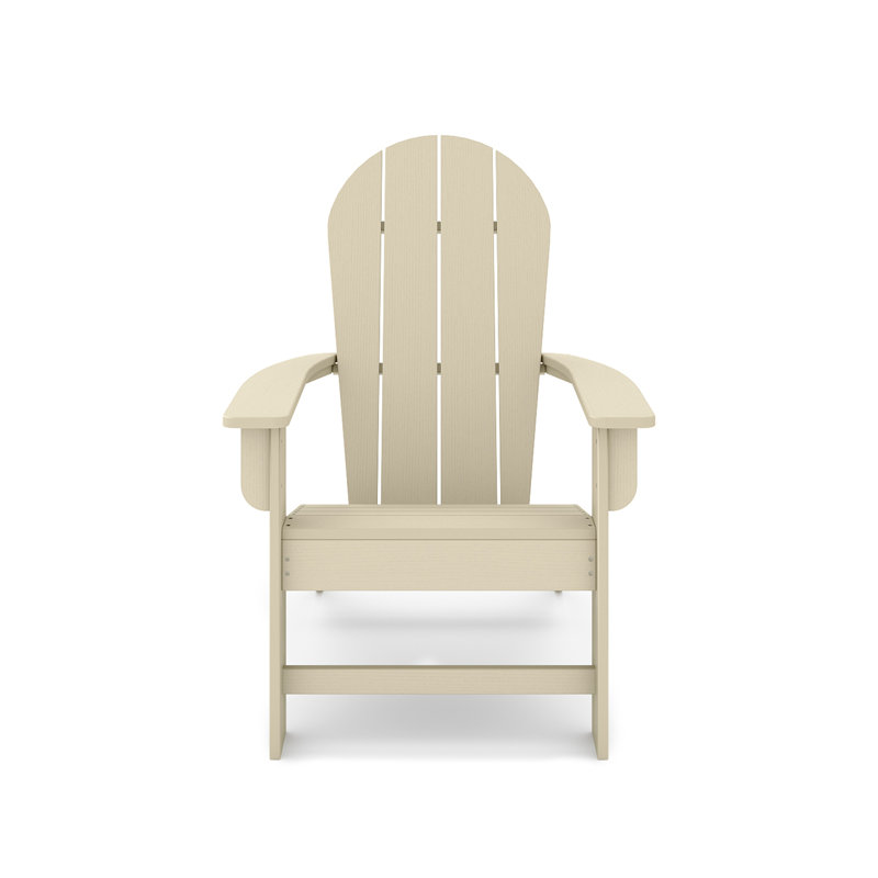 Chaise Adirondack - Bois d'œuvre en polyéthylène haute qualité pour piscine (à l'exception de la table), Beige