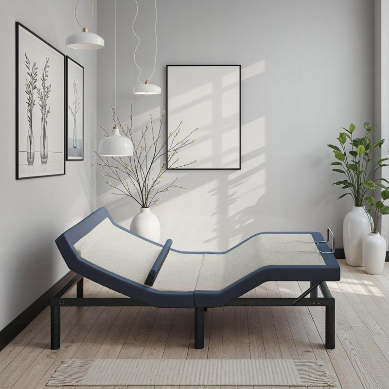 Twin XL Adjustable Bed Base - No Box Spring Needed, Head/Foot Tilt &amp; Lumbar Adjustment, Strong Support, Twin XL