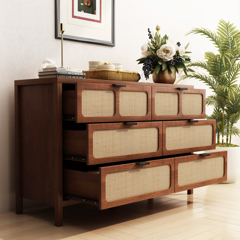 47.2'' W 6 - Drawer Dresser, Walnut