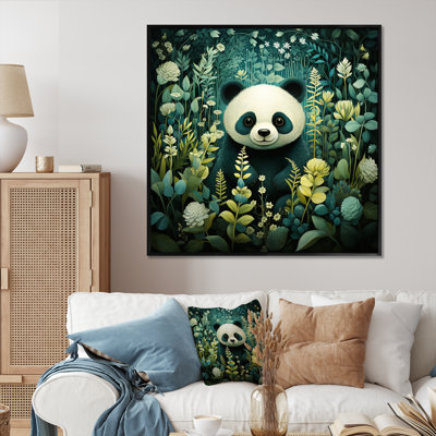 Mignon enfant panda, art mural animal panda