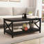 Table basse noire, fabrication spéciale, robuste et stable, assemblage rapide en noir, plateau de table fiable et solide