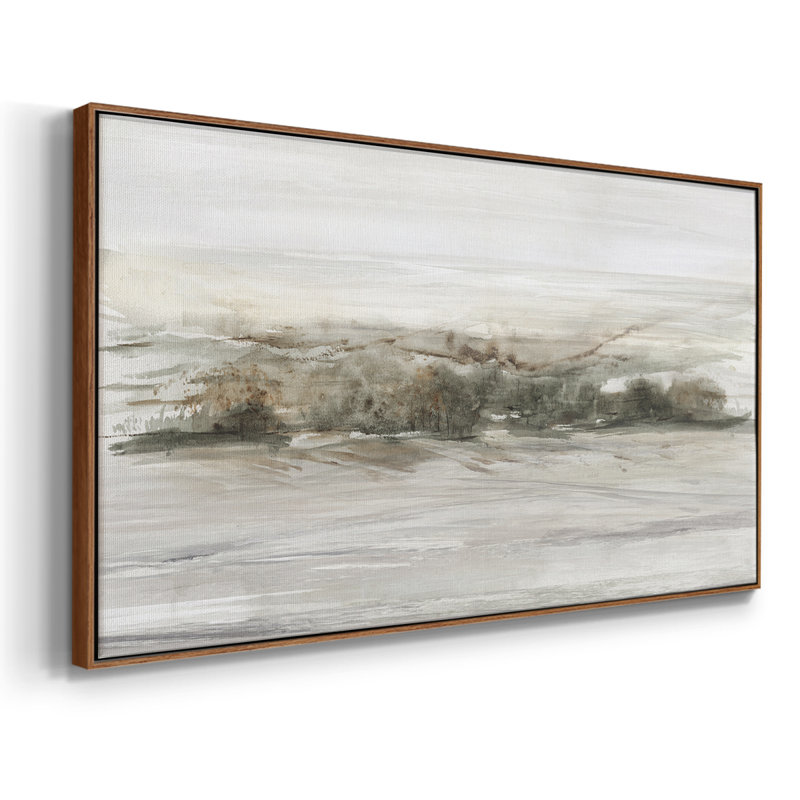 Beech Mountain Rise - Toile tendue avec châssis encadré - Prêt à être accroché, H 21 po x l 41 po, Noyer