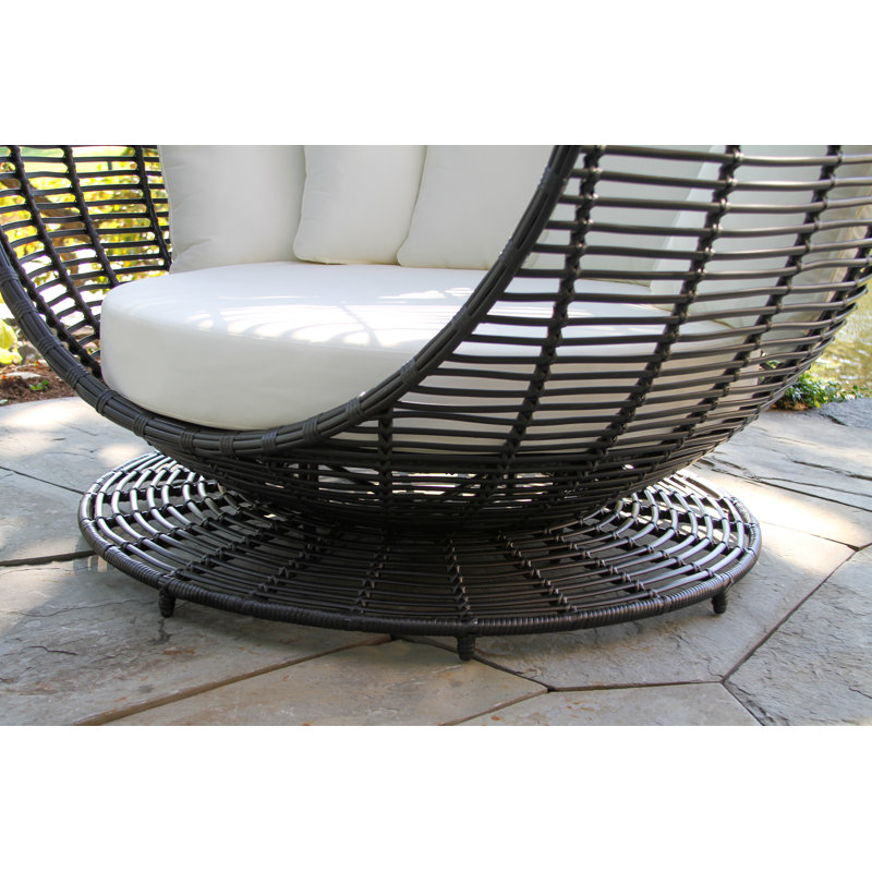 Carla 57'' High-Density Polyethylene (HDPE) Wicker Outdoor Daybed with Sunbrella Cushions