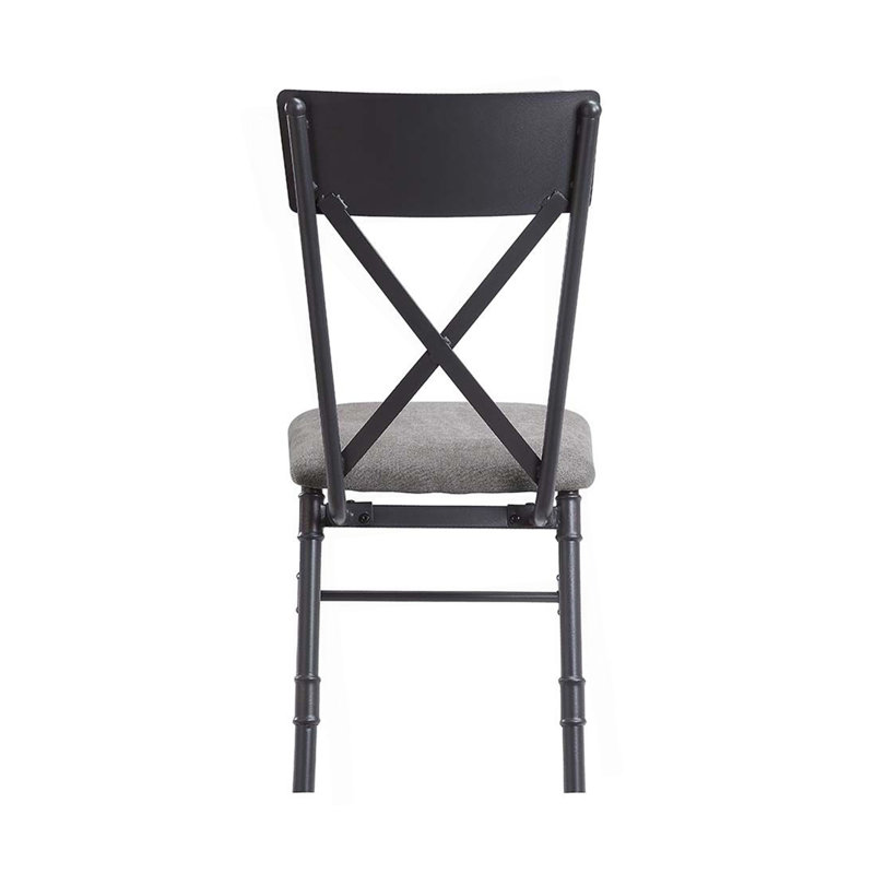 Ensemble de 2 chaises d'appoint avec coussin de siège, gris et noir sable