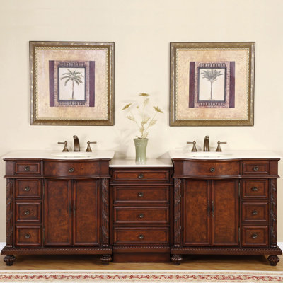 Akishia 90'' Double Bathroom Vanity with Top