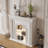 Beige Solid Wood Electric Fireplace