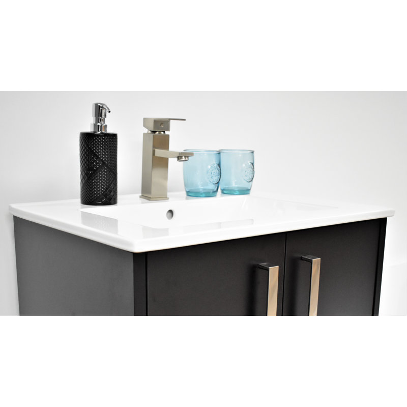 Ensemble de meuble-lavabo pour salle de bain simple 24 po cabo Anjeli, Noir